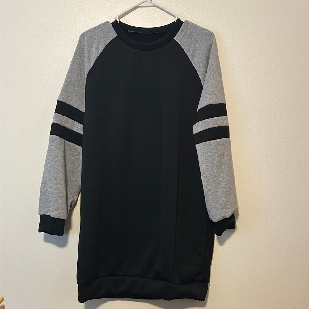 Black and Gray sweatshirt dress